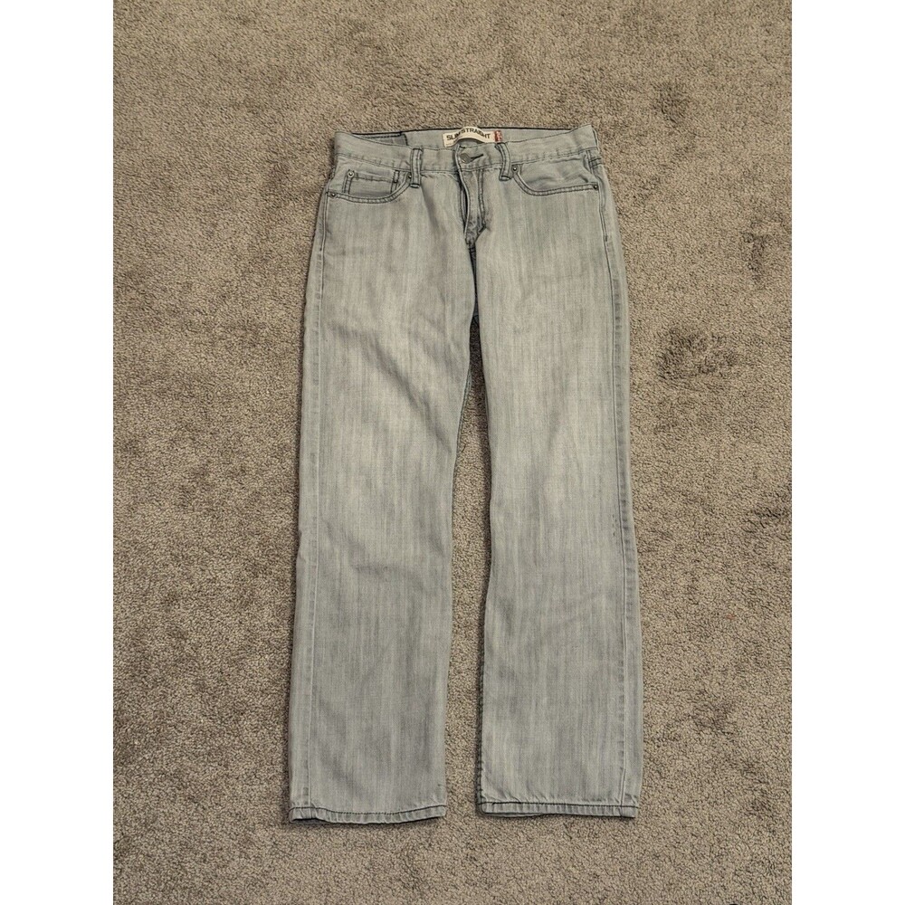 Levi's Men's Slim Fit Straight Leg Gray Light Wash Denim Jeans Mid Rise